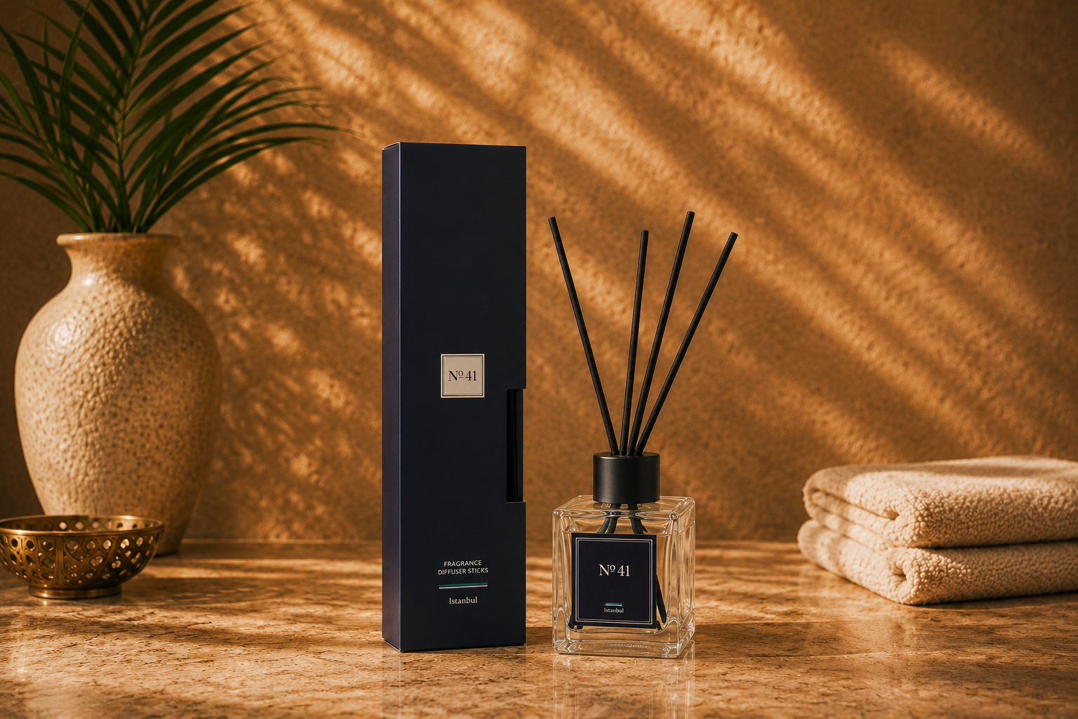 №41 Fragrance Diffuser Sticks in een warm interieur