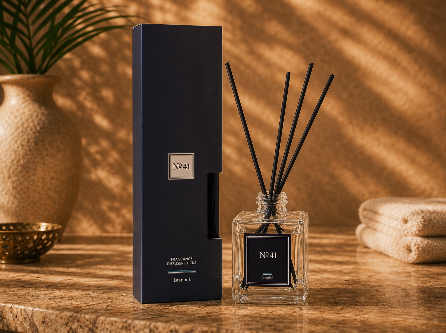 No41 Fragrance Diffuser Sticks in een warm interieur
