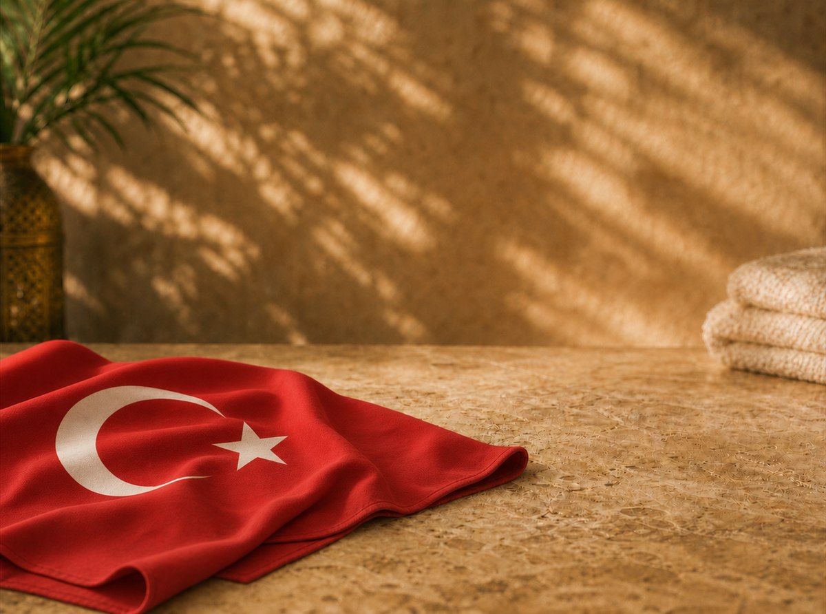 Turkse vlag als verwijzing naar productie in Turkije